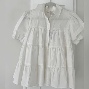 White button down shirt, short sleeve